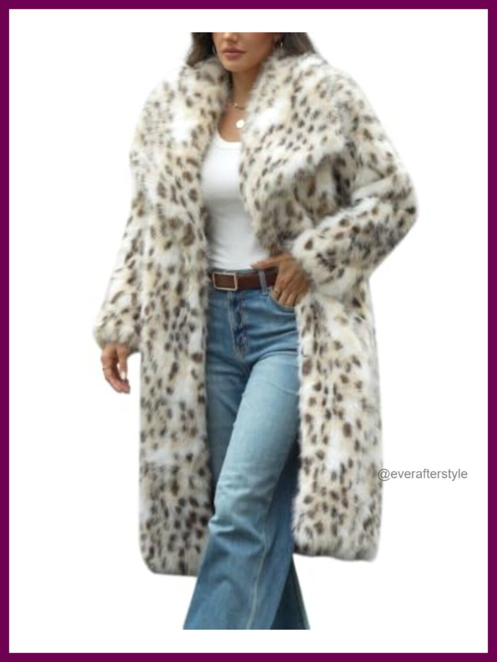 Faux Fur Long Coat Button Front Lapel Winter Jacket